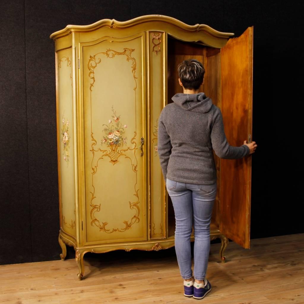 Venetian Wardrobe in Lacquered and Painted Wood from 20th Century 8