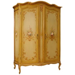 Venetian Wardrobe in Lacquered and Painted Wood from 20th Century