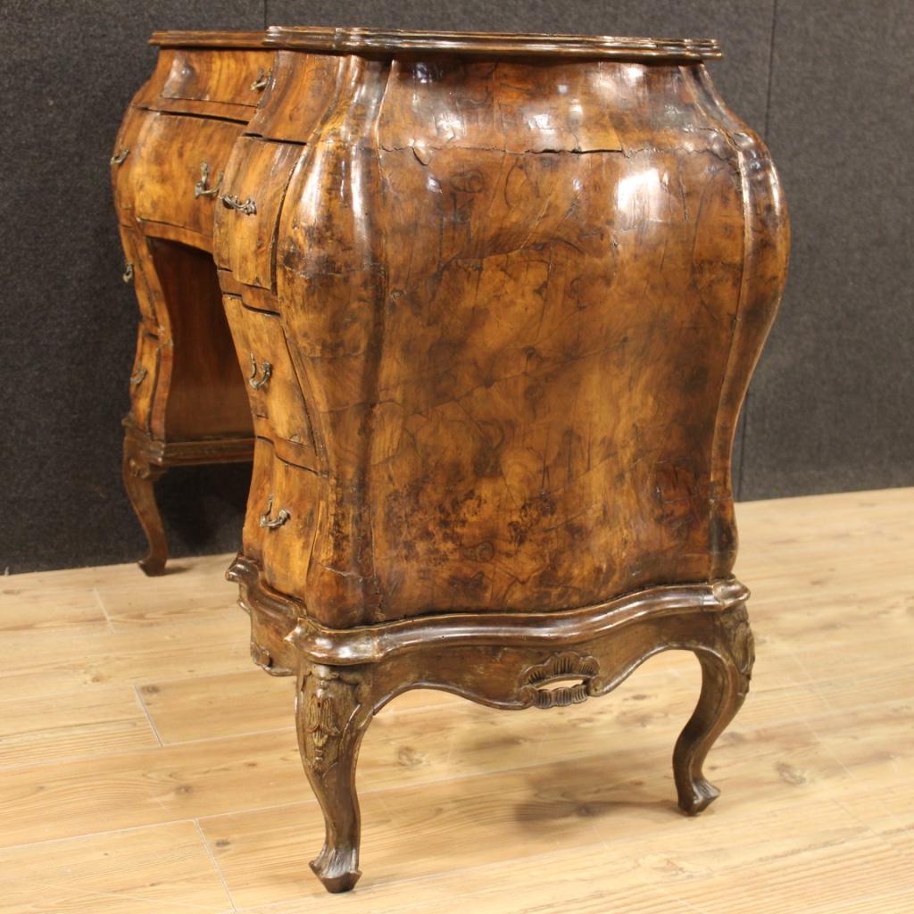 Venetian Writing Desk in Walnut, Briar & Beech in Louis XV Style, 20th Century For Sale 5