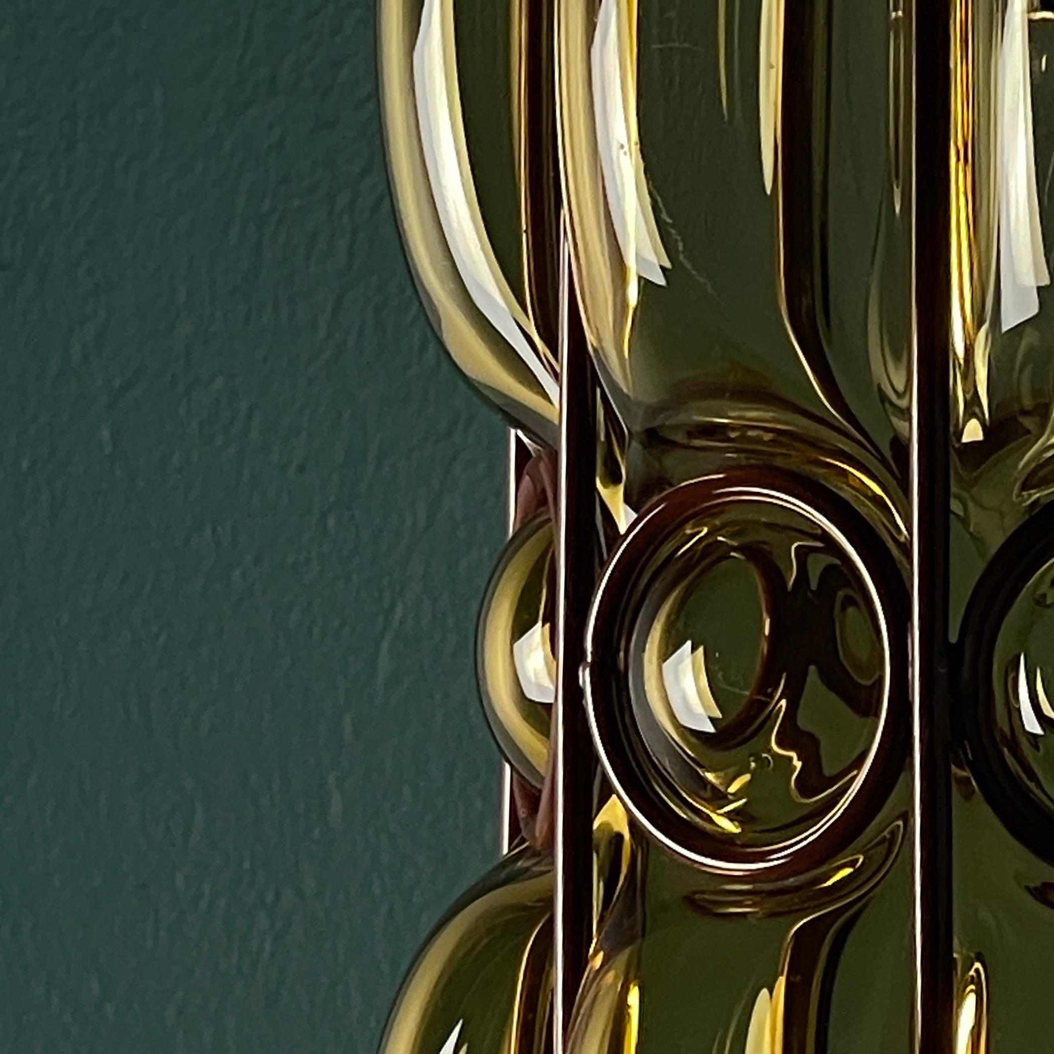 Venetian Yellow Murano Glass Caged Pendant Lamp, Italy 1940s 12