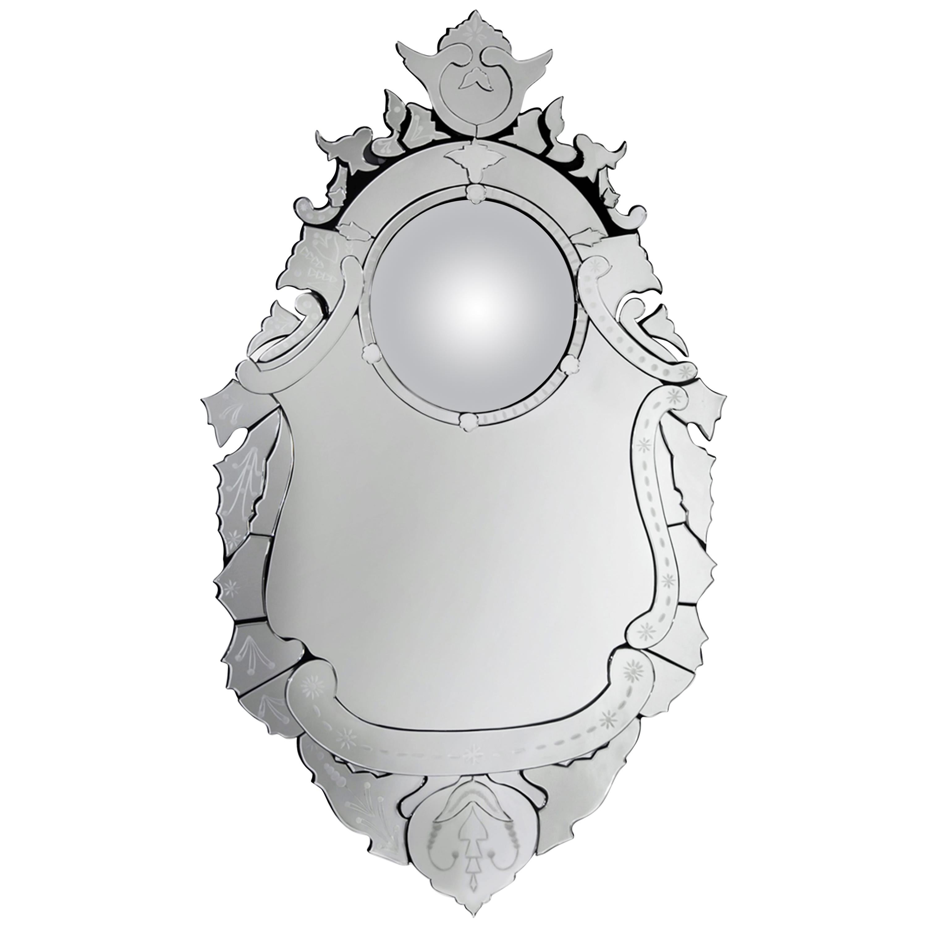 Veneto Mirror with Venitian Technique For Sale