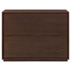Table de nuit - Rangement minimaliste intelligent - Finition noyer