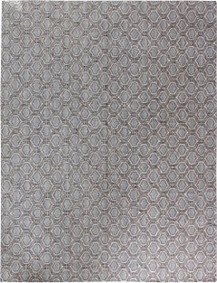 "Venetto" Modern Art Geometric Gray With Classic Taupe Rug by Doris Leslie Blau