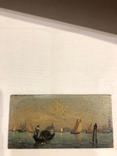 Venezia San Giorgio Maggiore Laguna Dipinta su Rame Miniatura di Giunti Amedeo