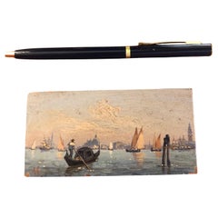 Venezia San Giorgio Maggiore Laguna Dipinta su Rame Miniatura di Giunti Amedeo