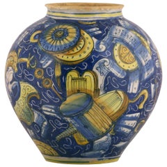 Venezia Vase-Bowl Maiolica Fully Decorated with Military Trophies, circa 1560