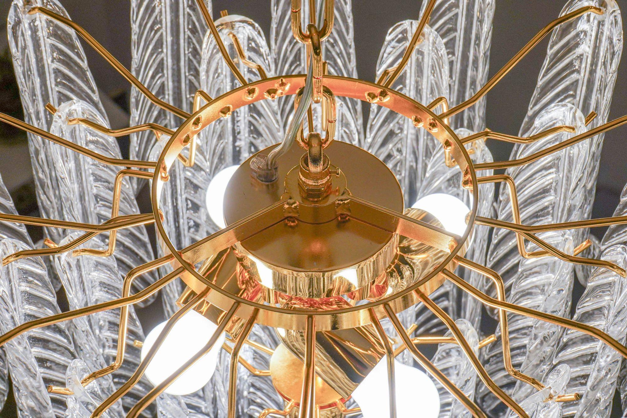 Veneziana 5 tiers chandelier. 41 Clear glass piece . Piattelli design. UL listed For Sale 5