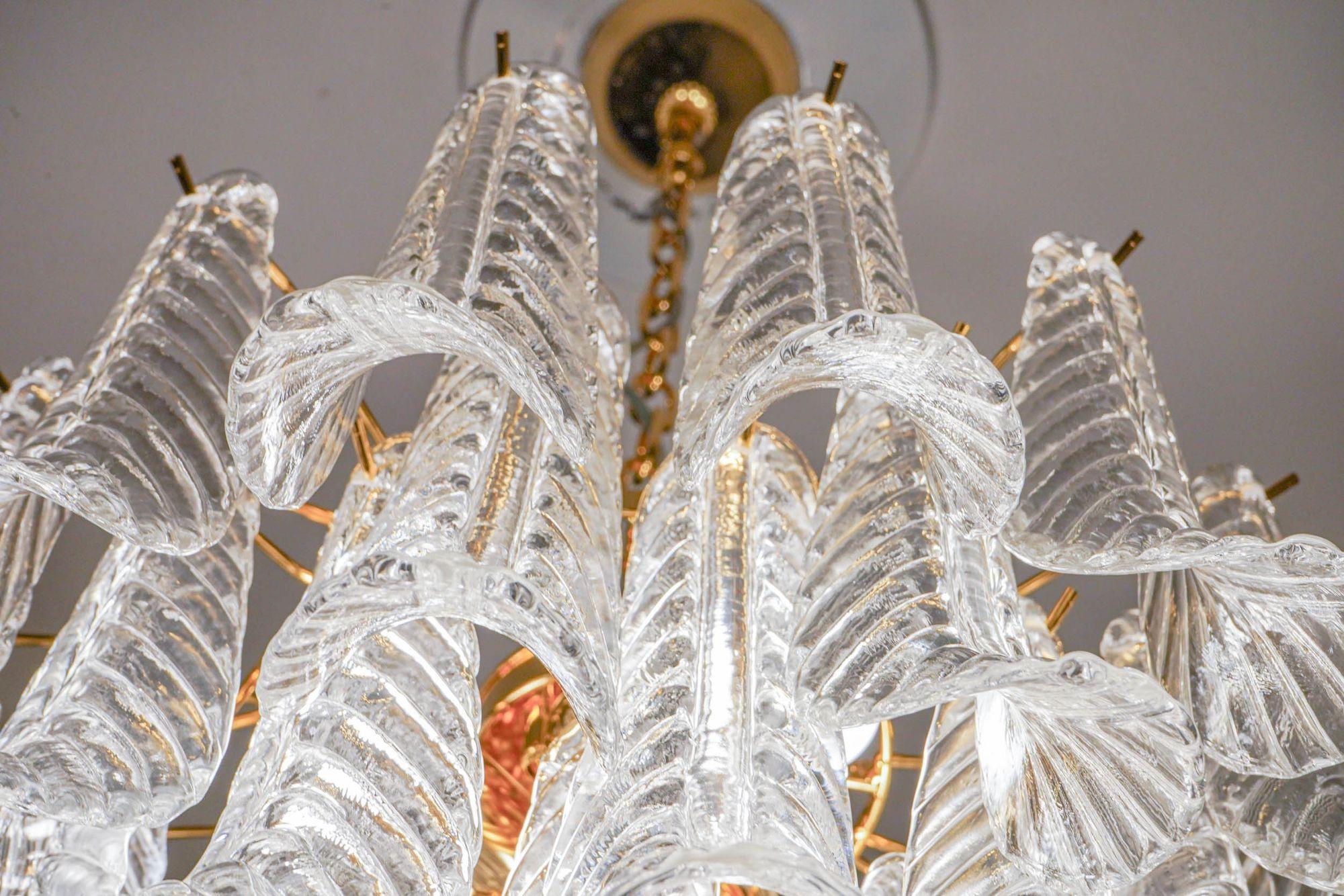 Veneziana 5 tiers chandelier. 41 Clear glass piece . Piattelli design. UL listed For Sale 10