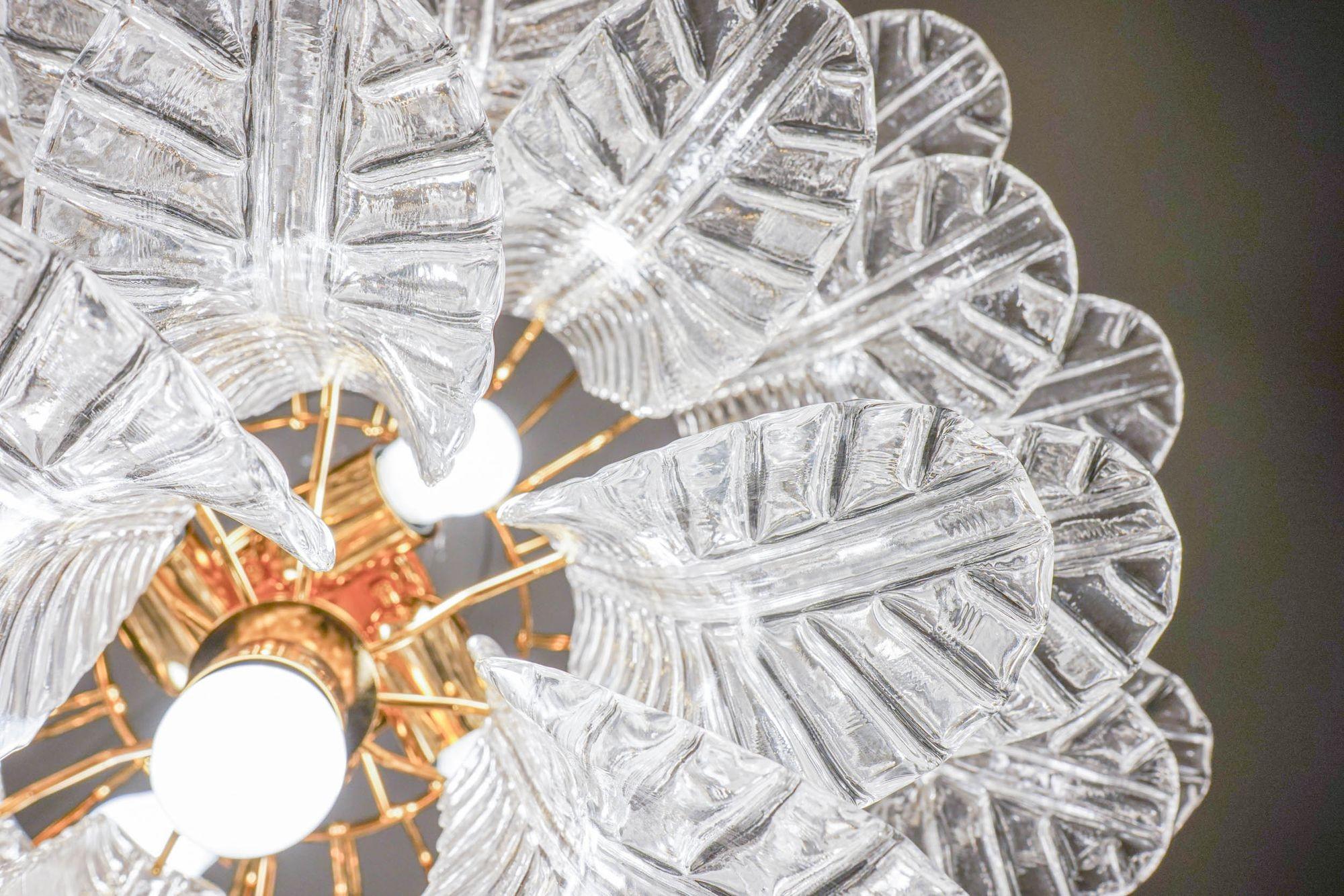 Veneziana 5 tiers chandelier. 41 Clear glass piece . Piattelli design. UL listed For Sale 11