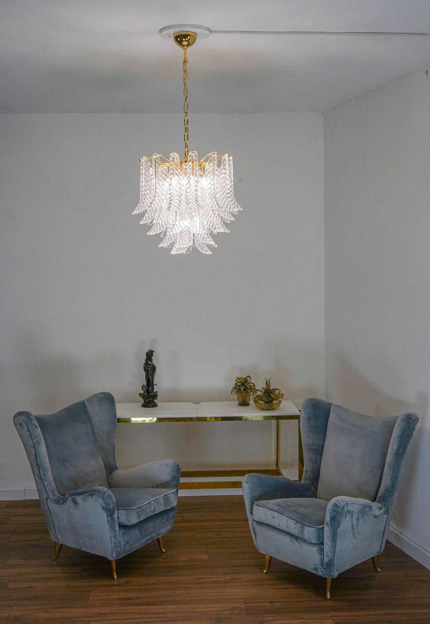 Veneziana 5 tiers chandelier. 41 Clear glass piece . Piattelli design. UL listed For Sale 12