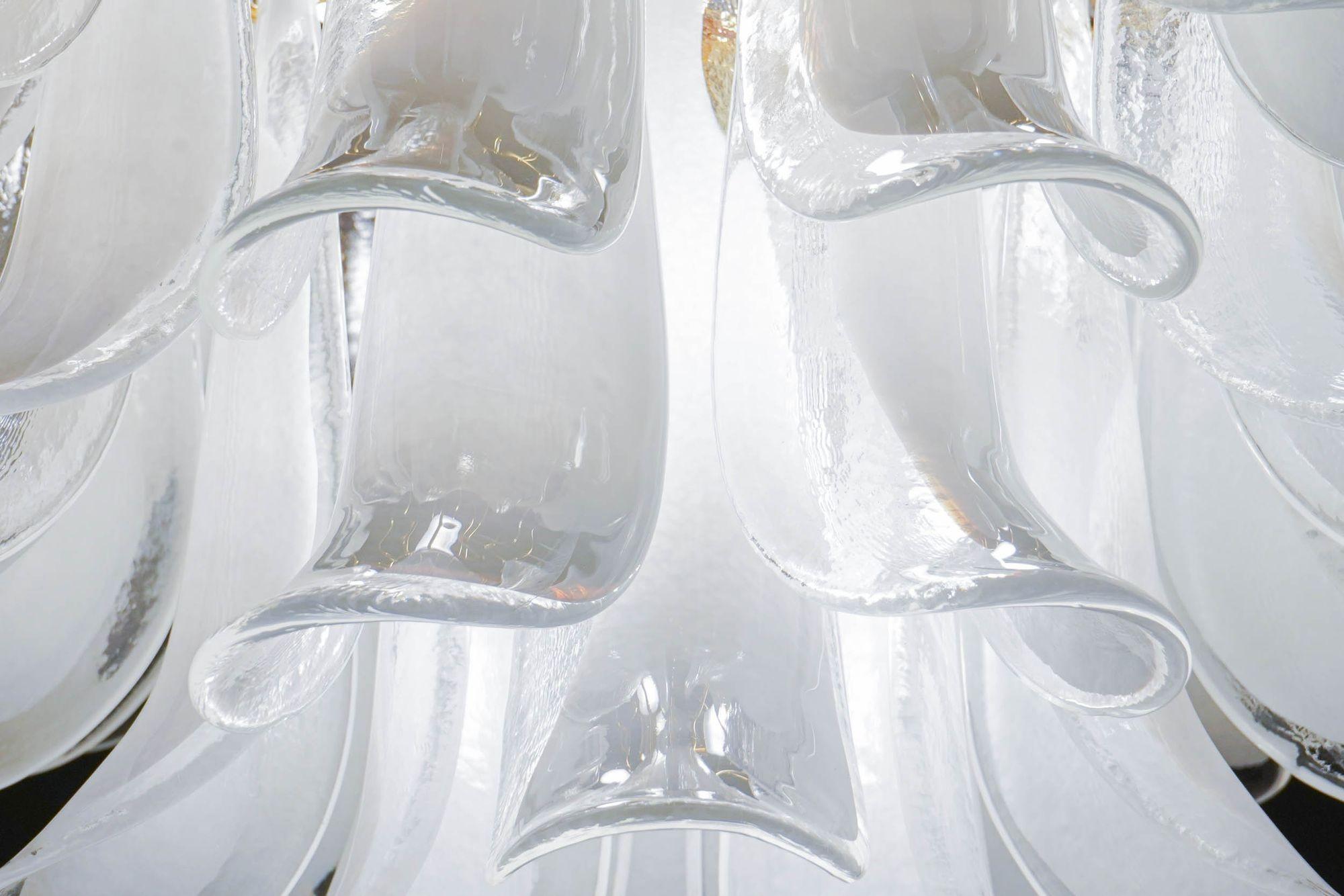 Veneziana 5 tiers chandelier, 41 Opaline glass elements by Piattelli. UL listed For Sale 9