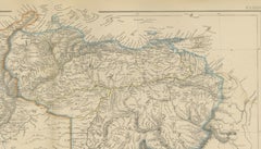 Venezuela, New Granada and Ecuador, Antique Map, Northern South America, 1860