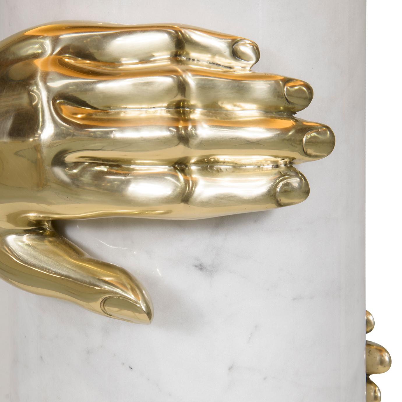 Brass Vengeance Marble Table Lamp For Sale