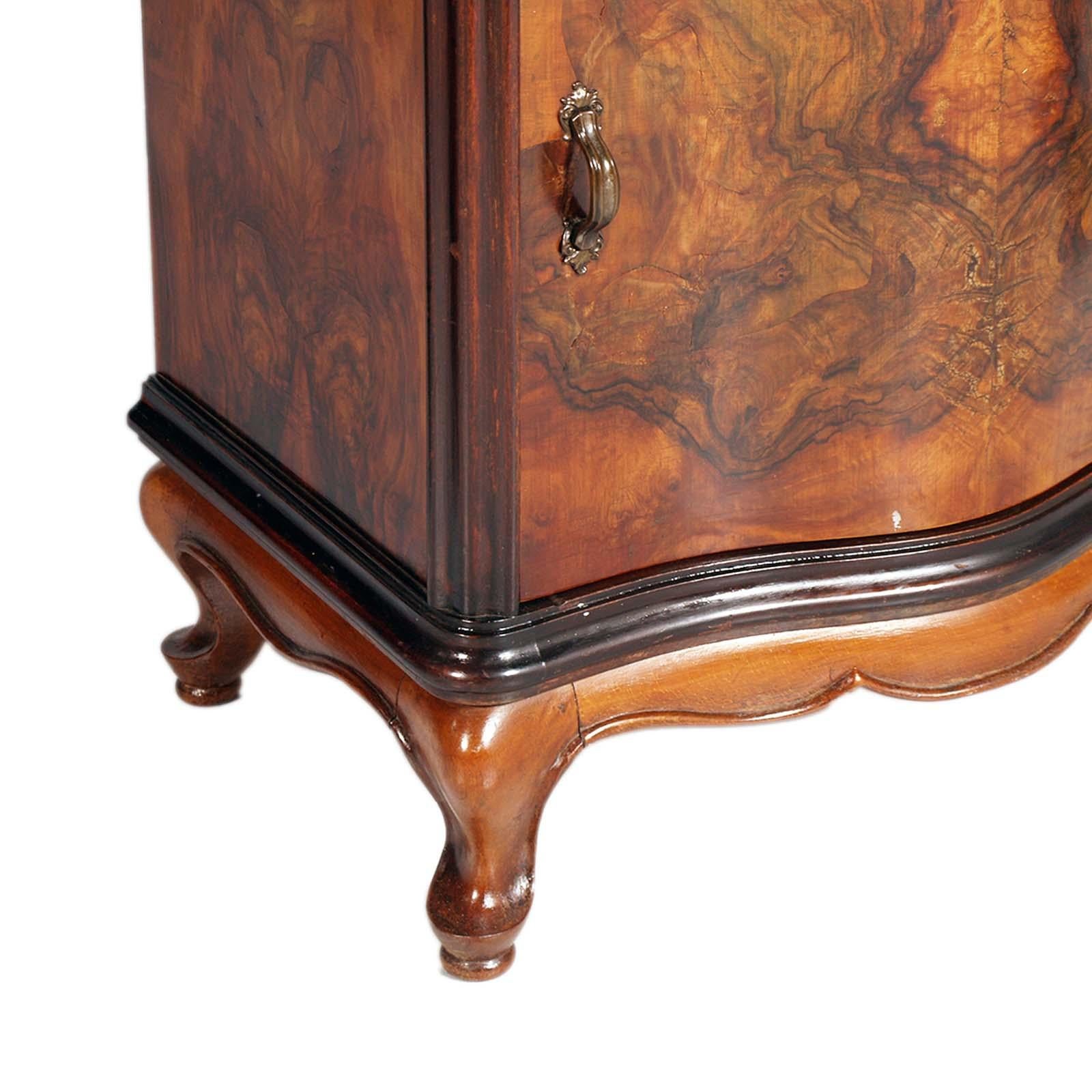 Venice Baroque Naightstands Bella Epoque, Walnut and Briar, by Testolini Freres For Sale 1