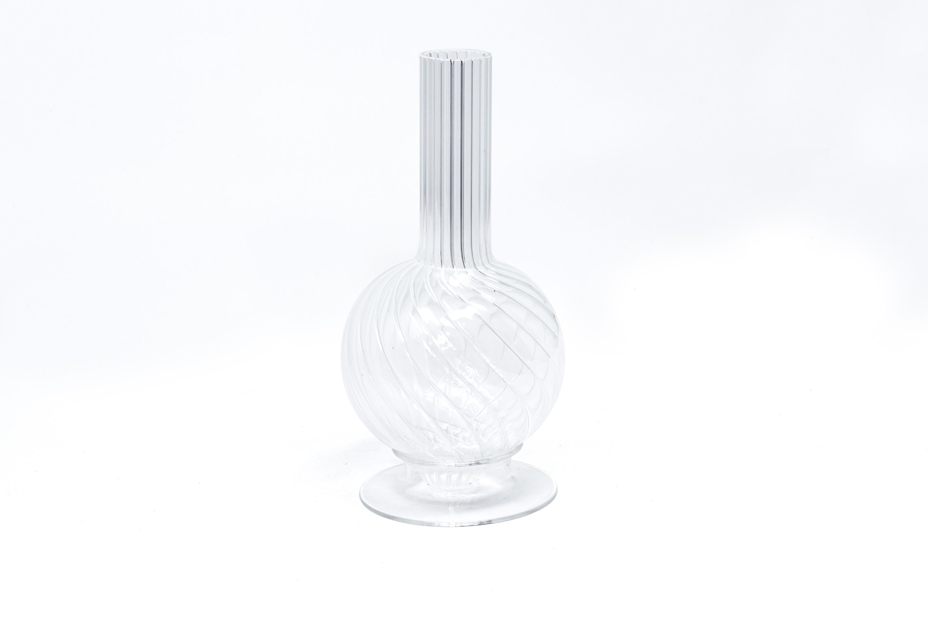 Venice Blown Contemporary Clear Glass Bud Vase 'Dervish Mini' For Sale 2