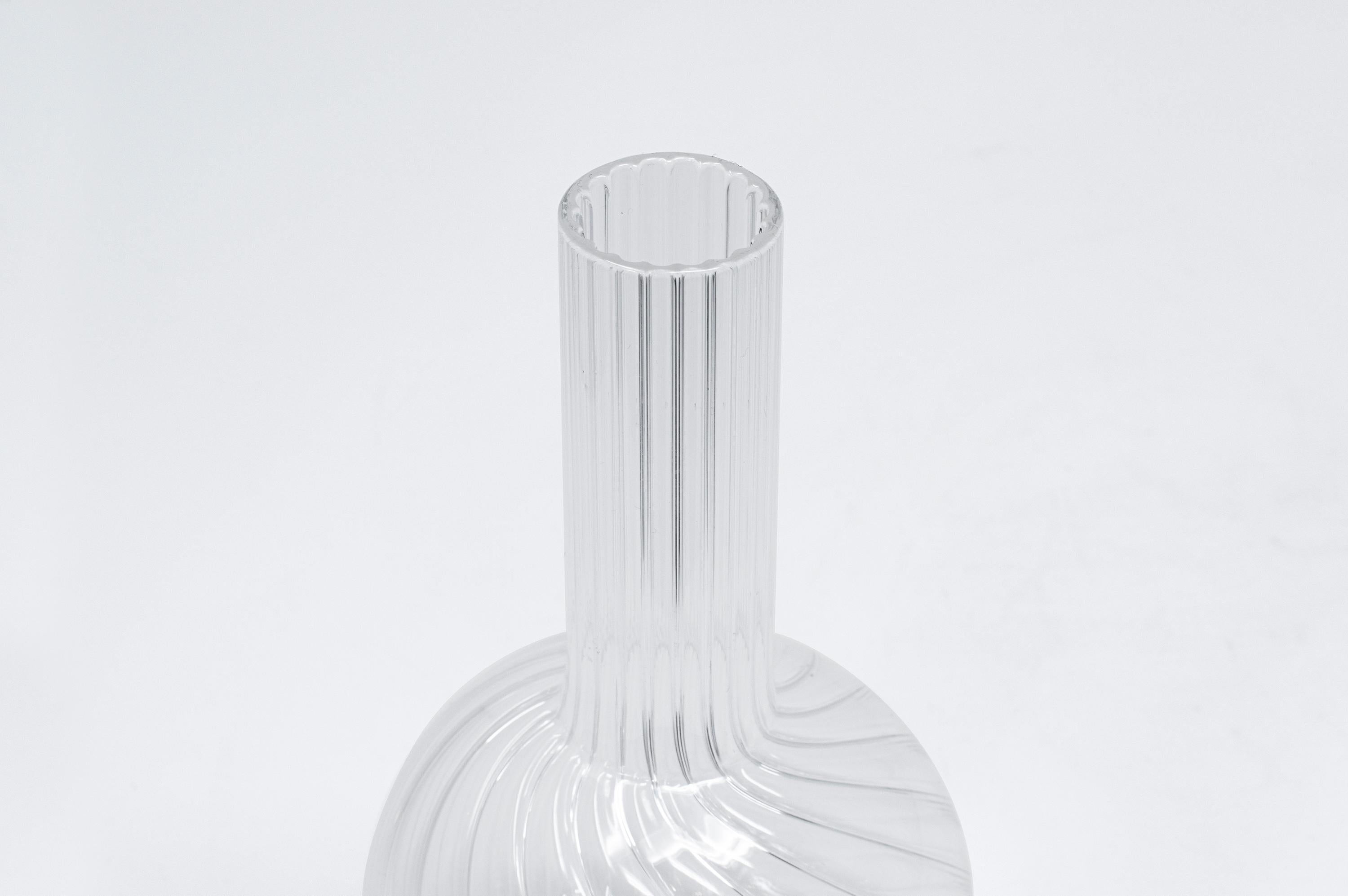 Venice Blown Contemporary Clear Glass Bud Vase 'Dervish Mini' For Sale 3