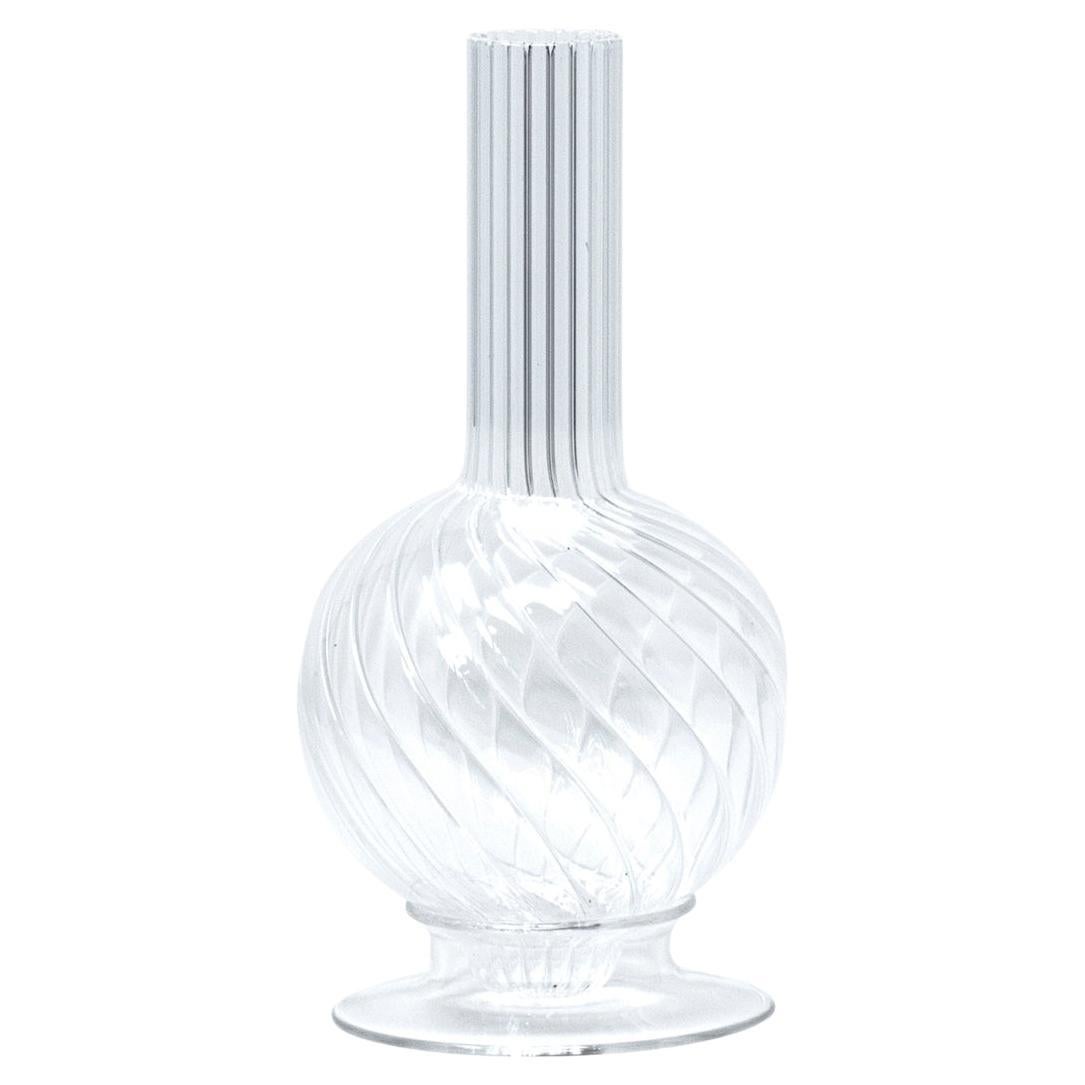 Venice Blown Contemporary Clear Glass Bud Vase 'Dervish Mini'