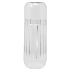 Venice Blown Contemporary Smooth and Striped Glass Minimal Container 'Innesti L'