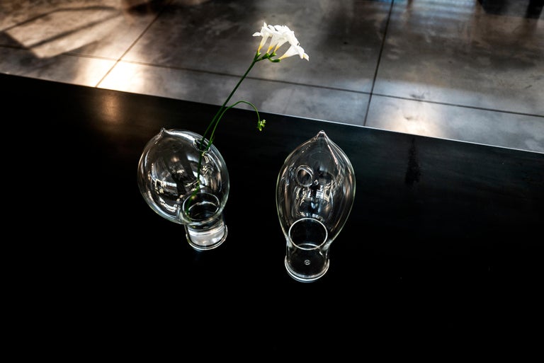 Contemporary Venice Blown Unique Glass Vase 'Obakè' For Sale