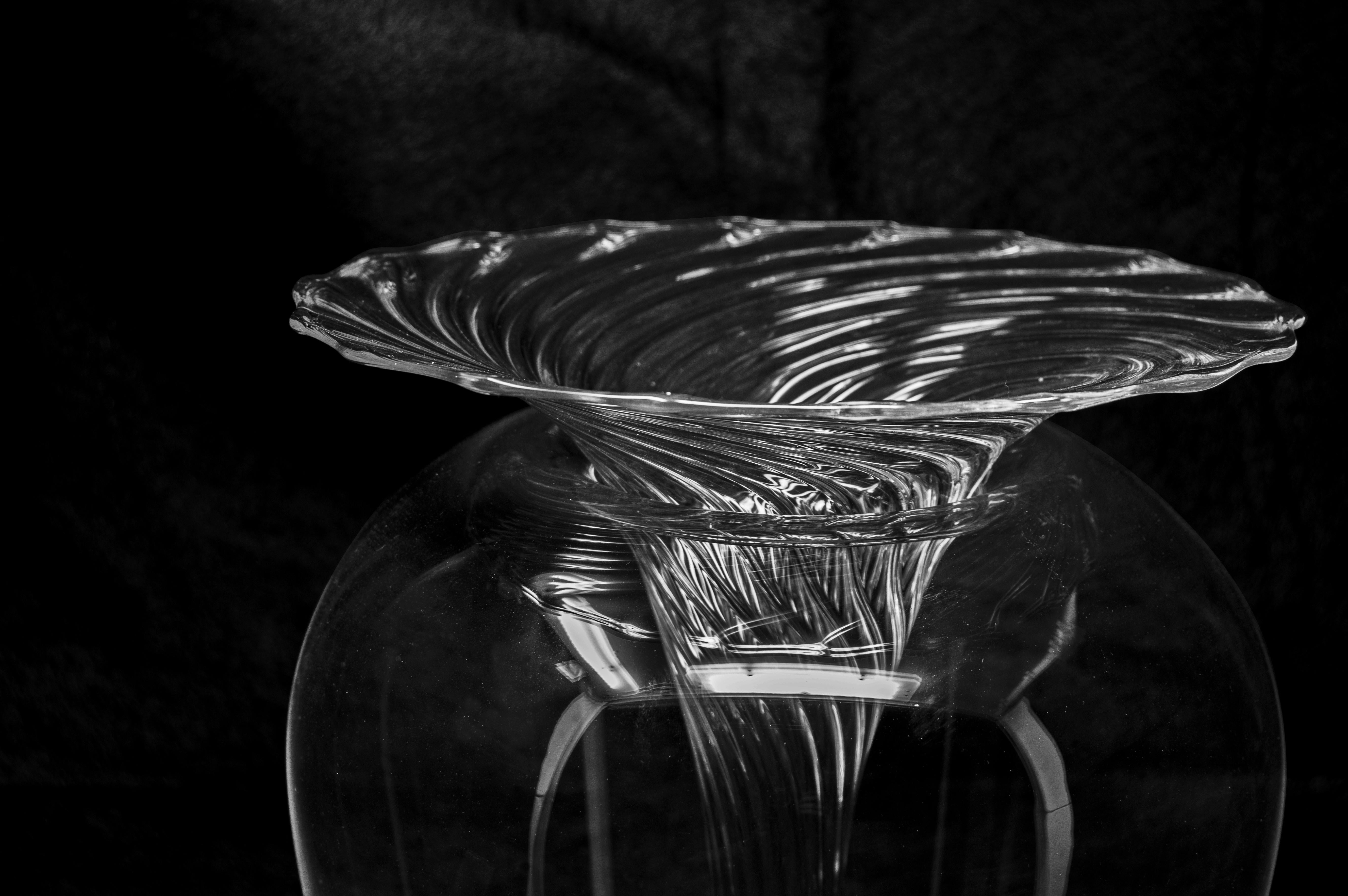 Venice Blown Two Pieces Glass Vase 'Twist' For Sale 1
