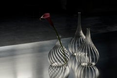 Venice Blown Striped Glass Vases Set 'Lukovki'