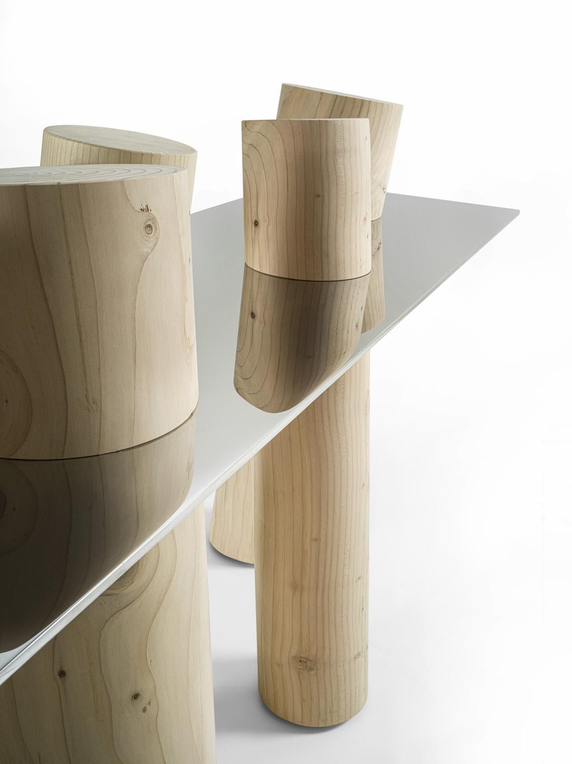 Konsolentisch aus Zedernholz und Glas aus Venedig, entworfen von Claudio Bellini, hergestellt in Italien im Angebot 1