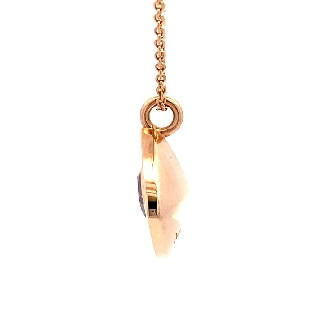Baroque Venice Collection:Cushion-Shaped 18k Rose Gold Diamond Pendant with white Enamel For Sale