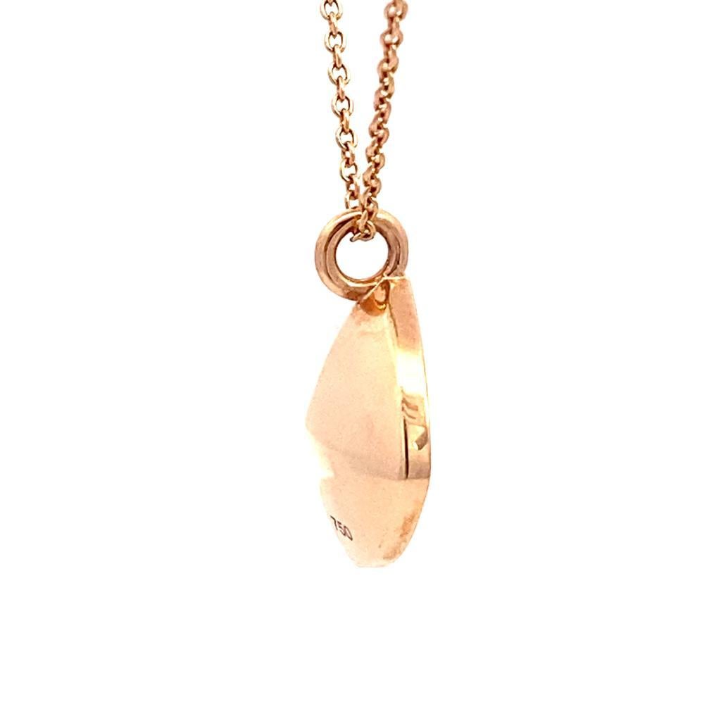 Women's or Men's Venice Collection:Cushion-Shaped 18k Rose Gold Diamond Pendant with white Enamel For Sale
