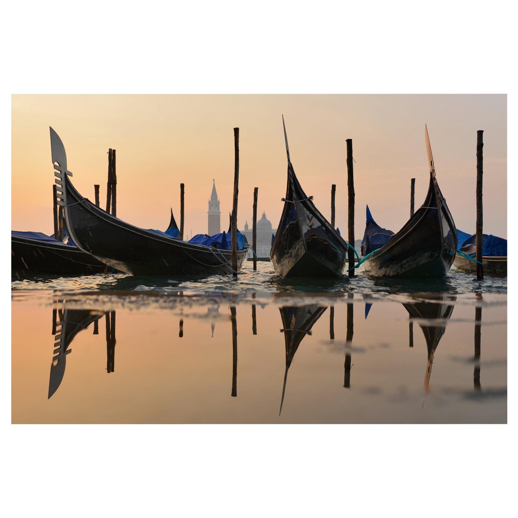 Venice Gondolas Landscape Color Photography Fine Art Print by Rainer Martini For Sale