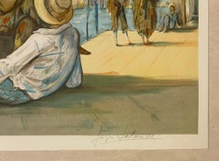 Impressionistische Farblithographie Venedig Italien, Farbkünstler Proof von Jay Lalande