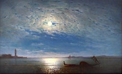 "Venice Lagoon by Moonlight" by Amédée Rosier