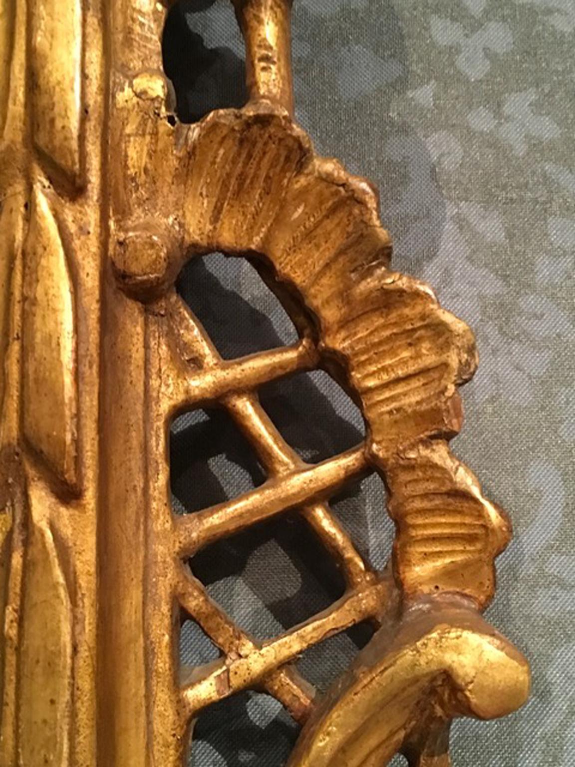 Venice Late 18th Century Baroque Golden Wood Mirror For Sale 8