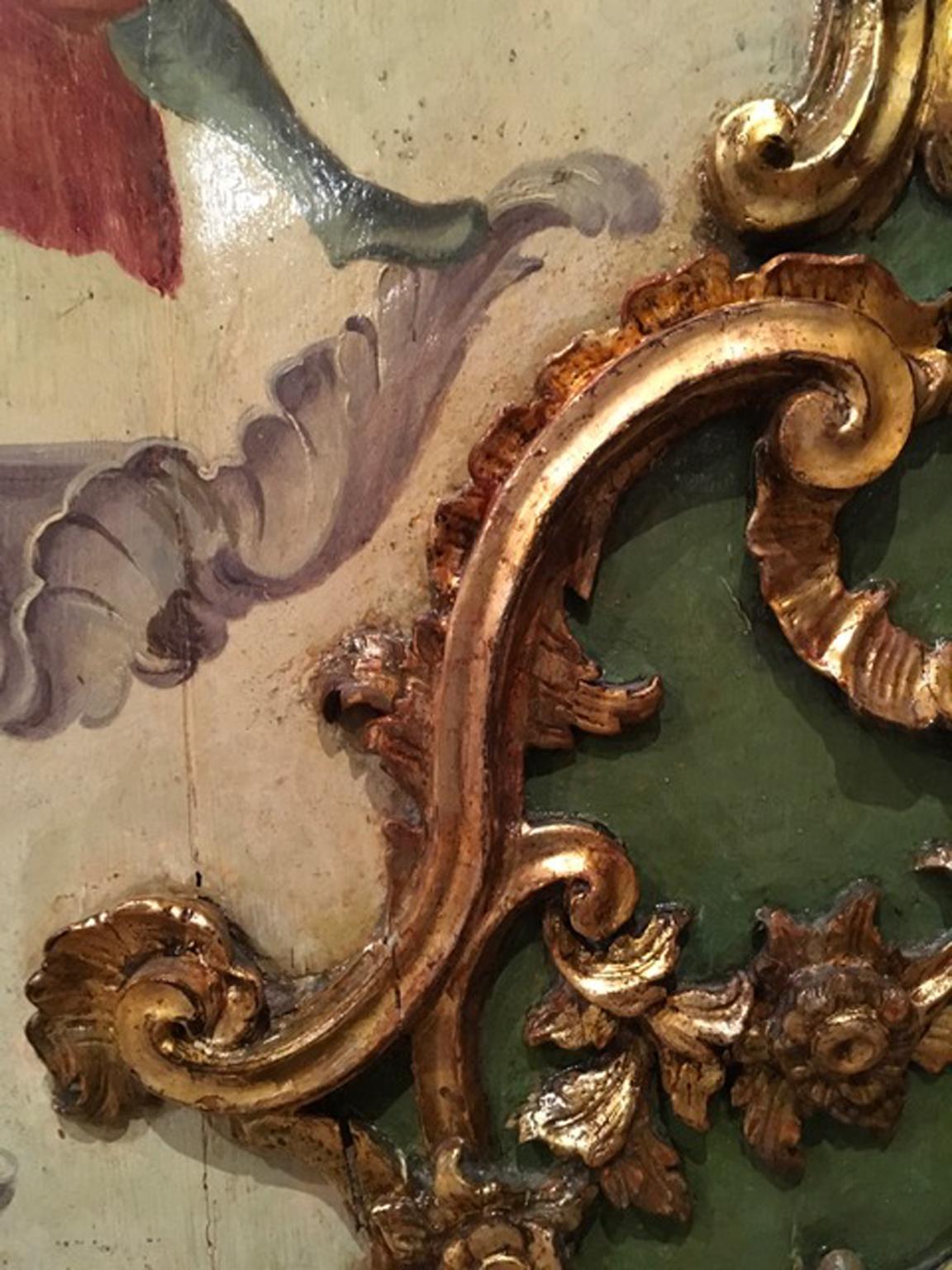 Venice Late 18th Century Pair of Baroque Lacquered Wooden Door Panels In Good Condition In Brescia, IT