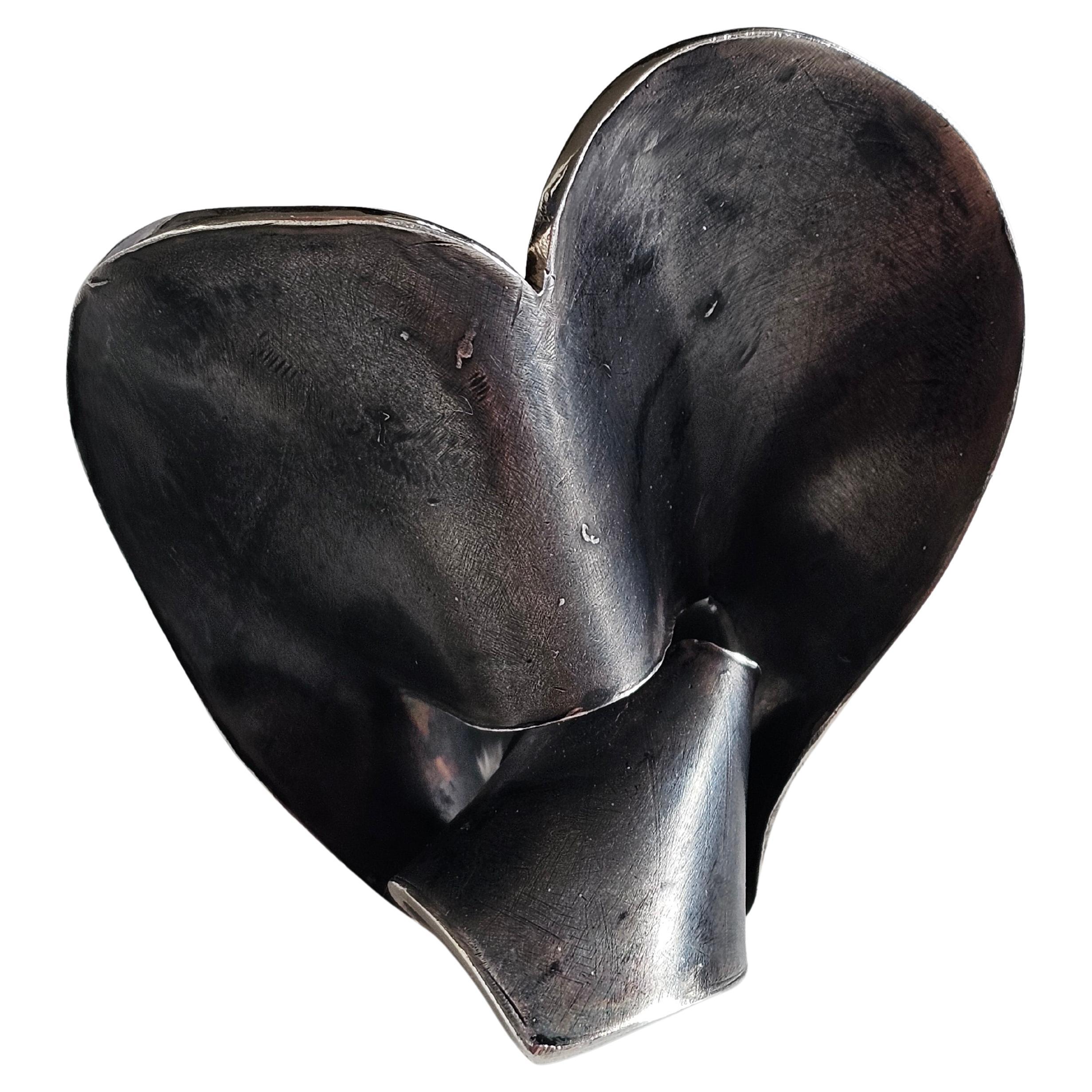 Alina Alamorean Venice Mask Sculptural Contemporary Statement Ring Black Silver For Sale