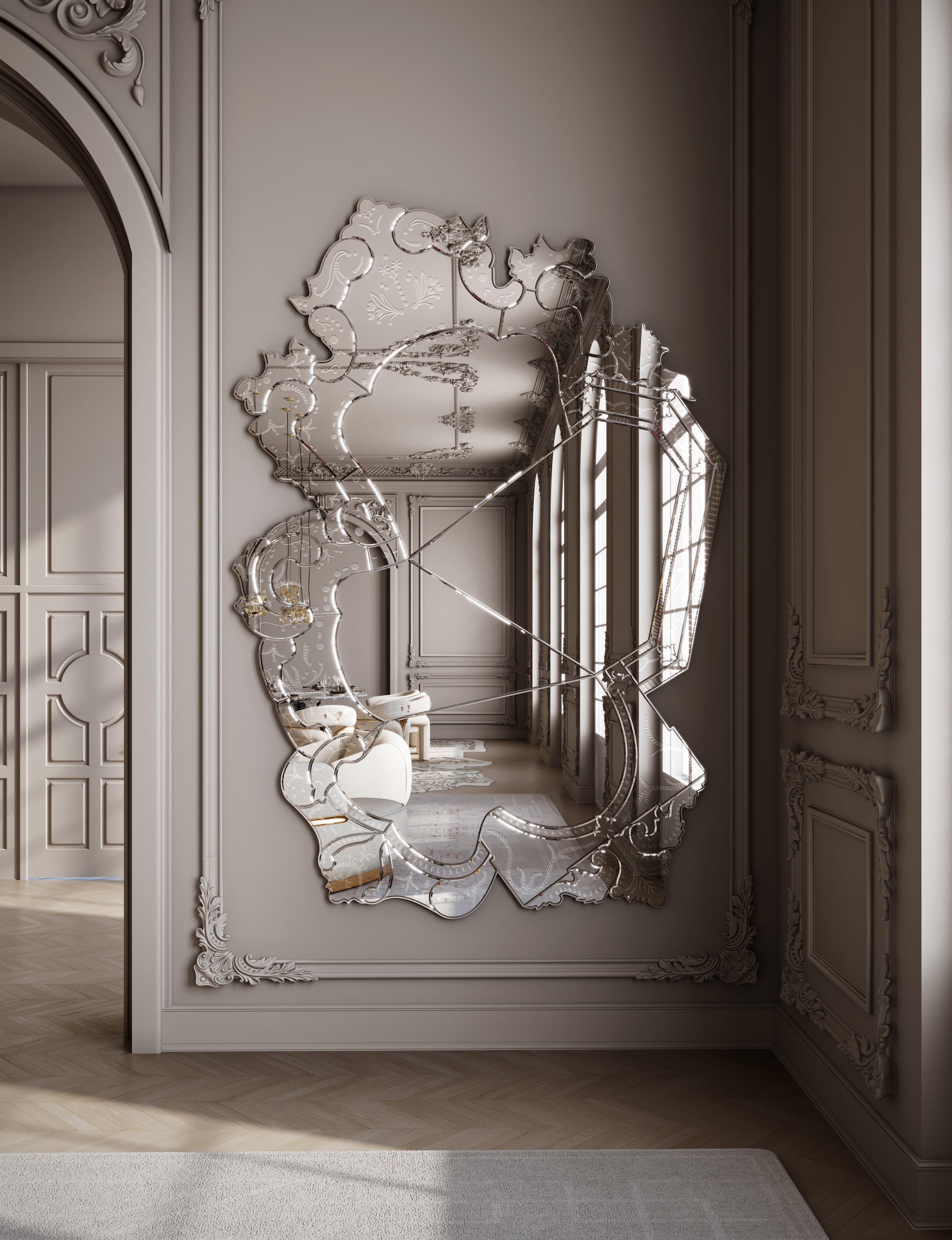 Laiton Miroir Venise -  Miroir vénitien laqué à la main - Boca do Lobo en vente