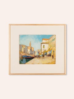 Venice Oil on Hardboard Pittoresque Expressionist Summer Sun Blue Sky