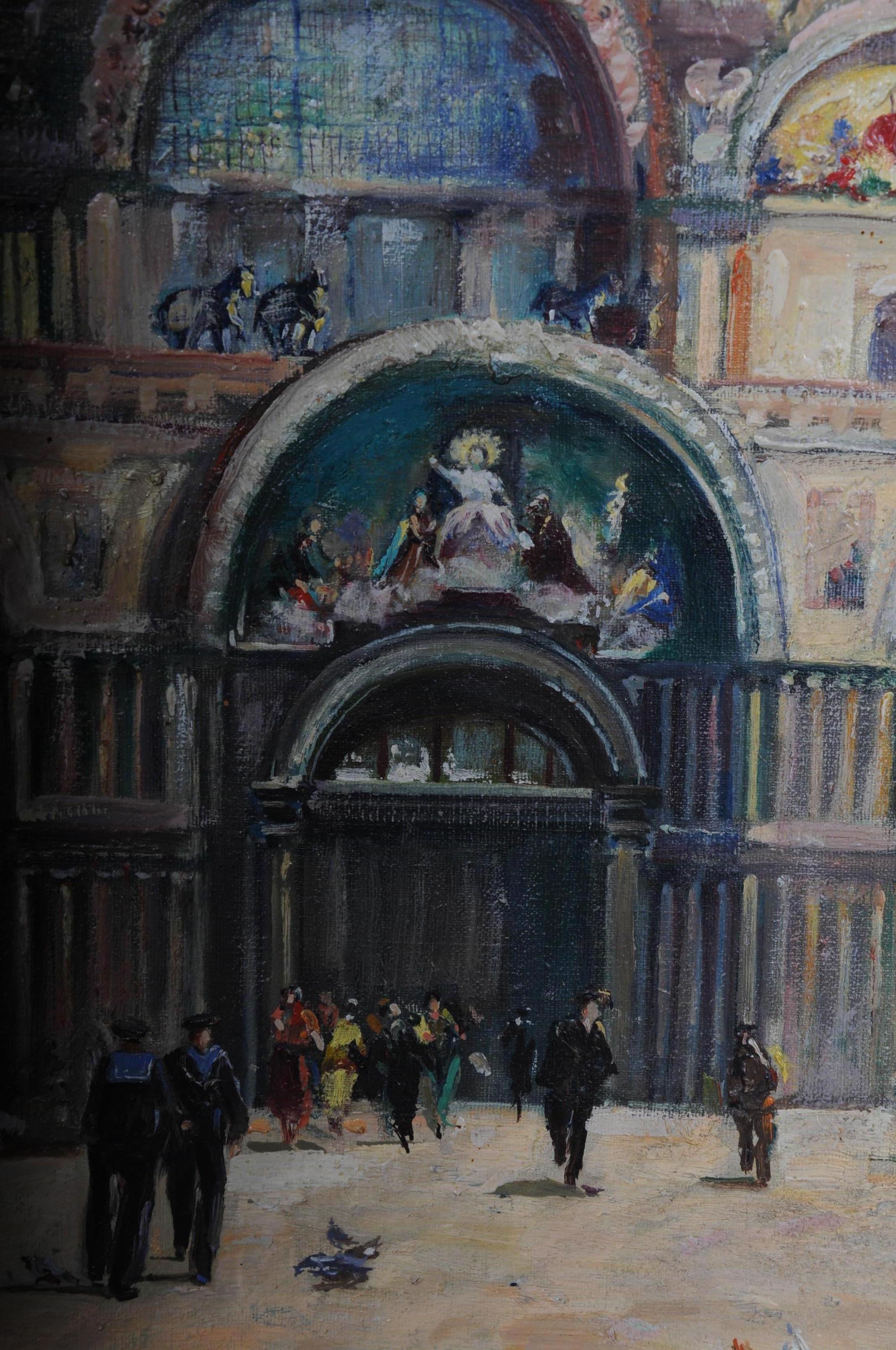 Venice Oil Painting Sign V. Funiciello, 1920 Italia 7