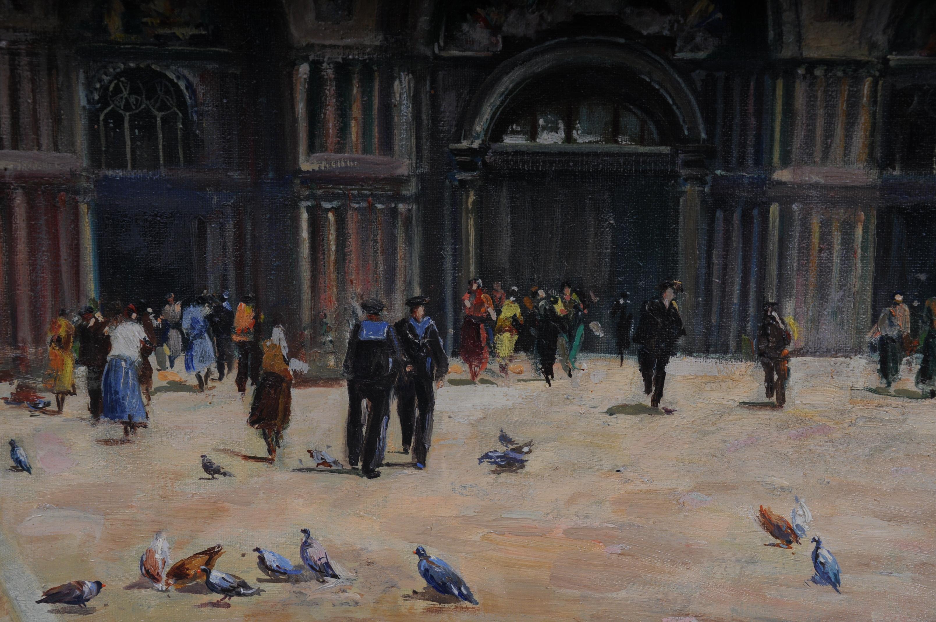 Venice Oil Painting Sign V. Funiciello, 1920 Italia 4