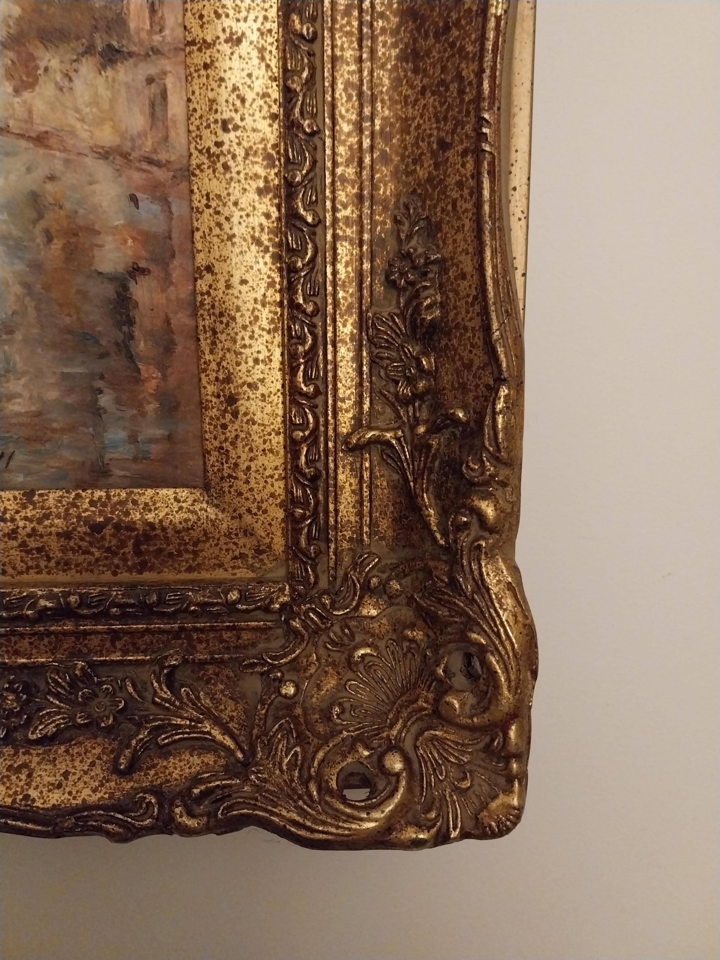 Venecia Pintura al óleo Escena del canal veneciano Italiano en venta