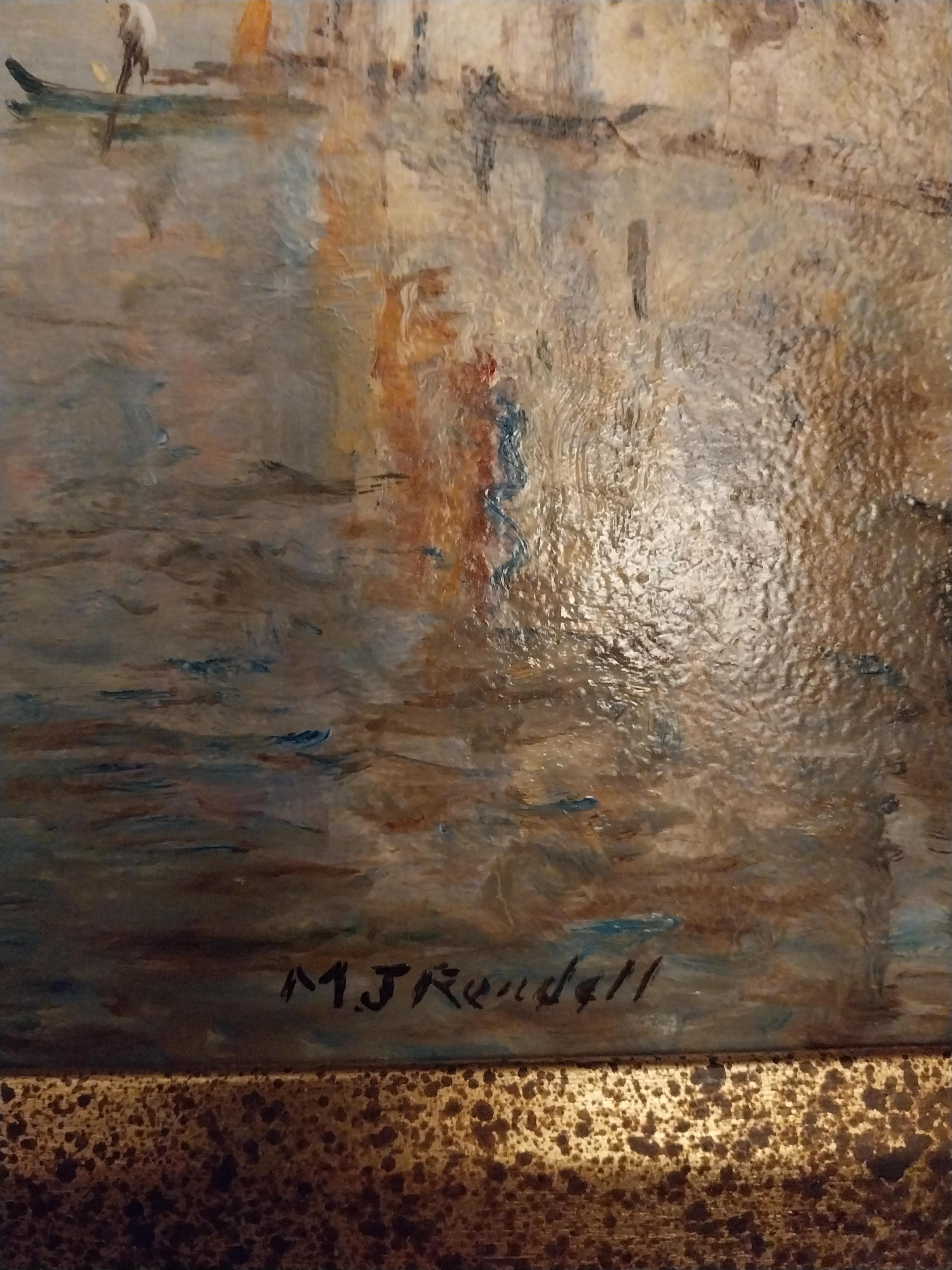 Venecia Pintura al óleo Escena del canal veneciano en Bueno estado para la venta en Staffordshire, GB