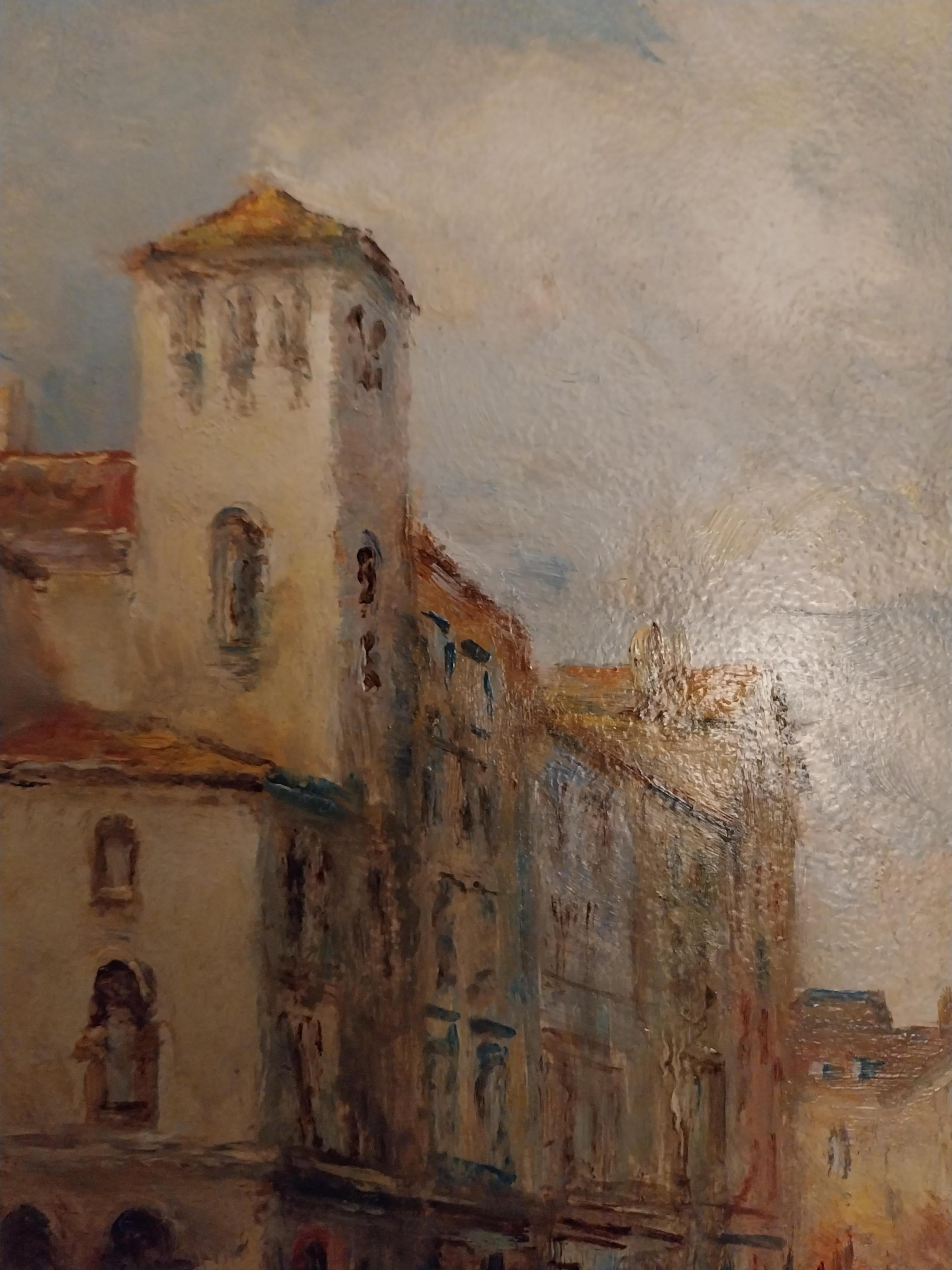 Venecia Pintura al óleo Escena del canal veneciano Otro en venta