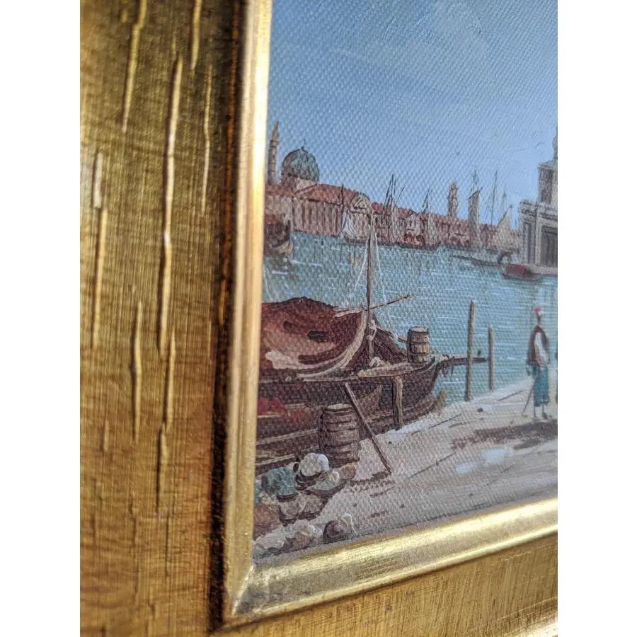 Venice Painting in Gilt Frame (Italy) For Sale 4