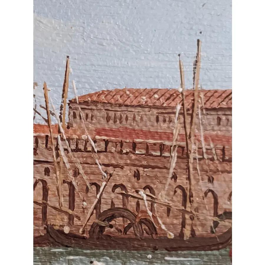 Venice Painting in Gilt Frame (Italy) In Good Condition For Sale In Round Top, TX