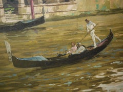 Venice Painting with Gondolas, Cosimo Privato, 1950