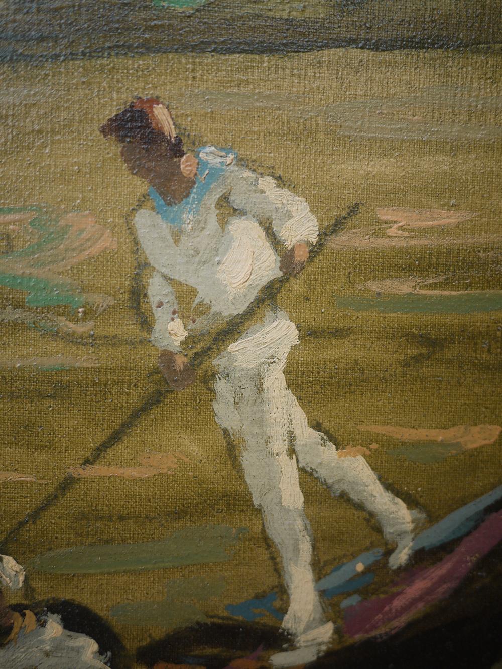 Italian Venice Painting with Gondolas, Cosimo Privato, 1950