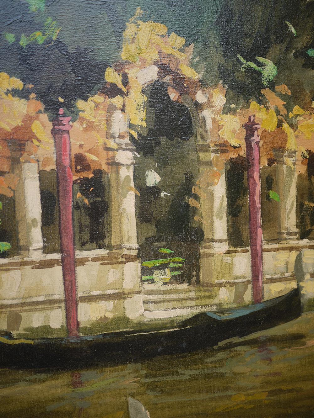 Venice Painting with Gondolas, Cosimo Privato, 1950 1