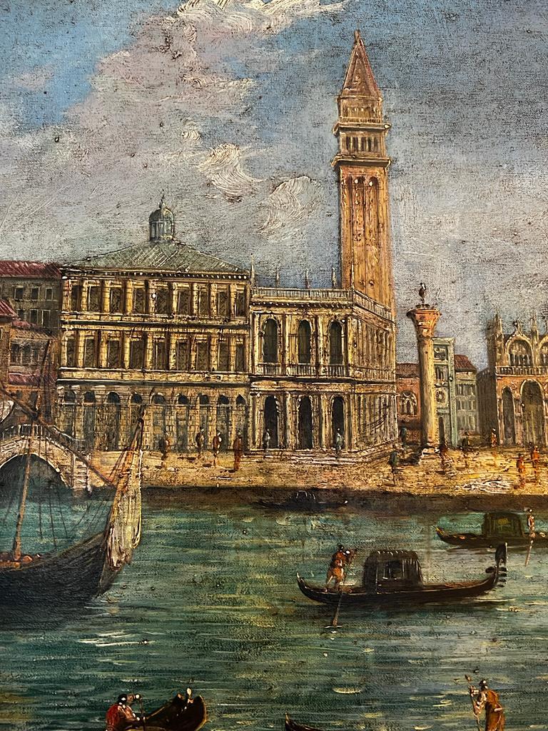 This is an absolutely stunning 18th century topographical painting, genre of which known as “veduta”. The crucial role in the development of that genre played Caspar van Wittel or Gaspar van Wittel -known in Italian as Gaspare Vanvitelli , he was