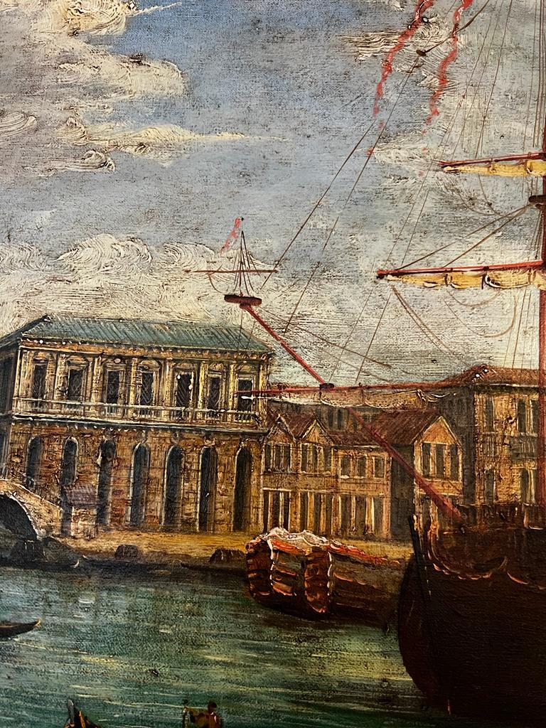 Hand-Painted “Venice, Piazza San Marco” circle of Gaspare Vanvitelli Oil on Canvas ca 1730  For Sale