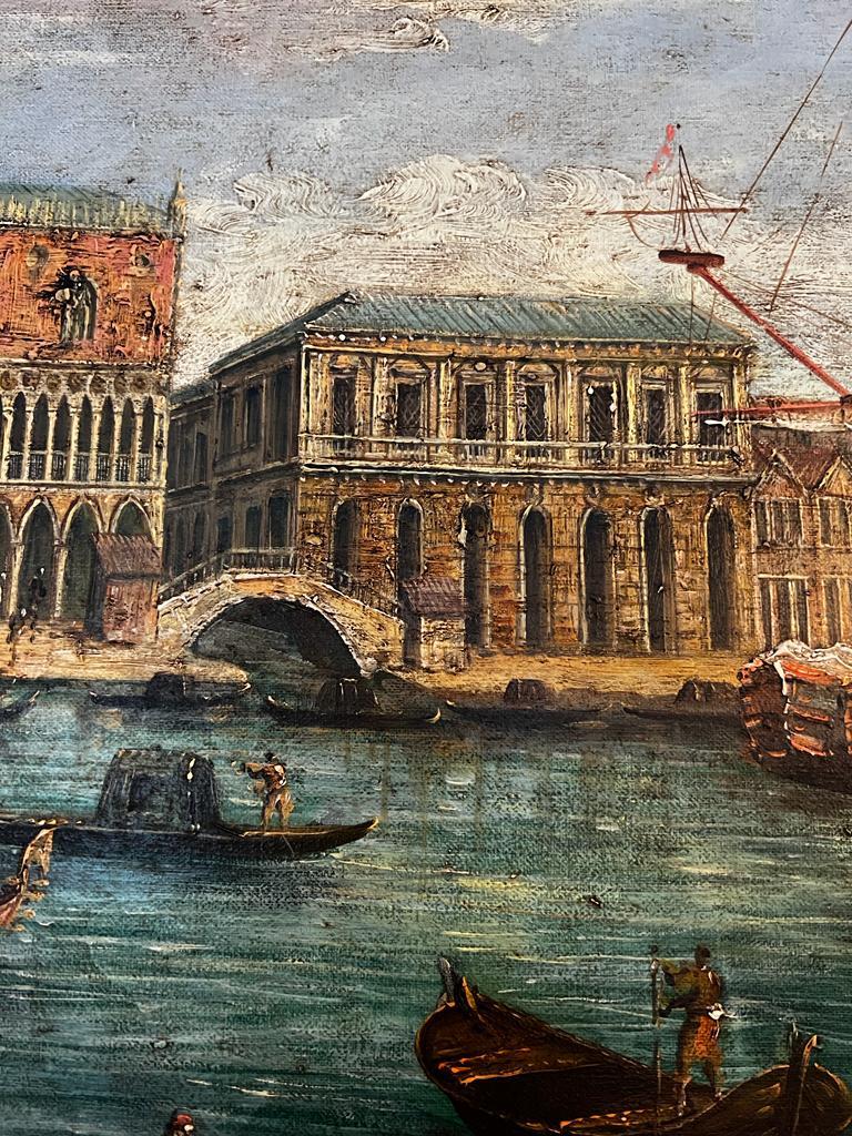 “Venice, Piazza San Marco” circle of Gaspare Vanvitelli Oil on Canvas ca 1730  In Good Condition For Sale In Doha, QA