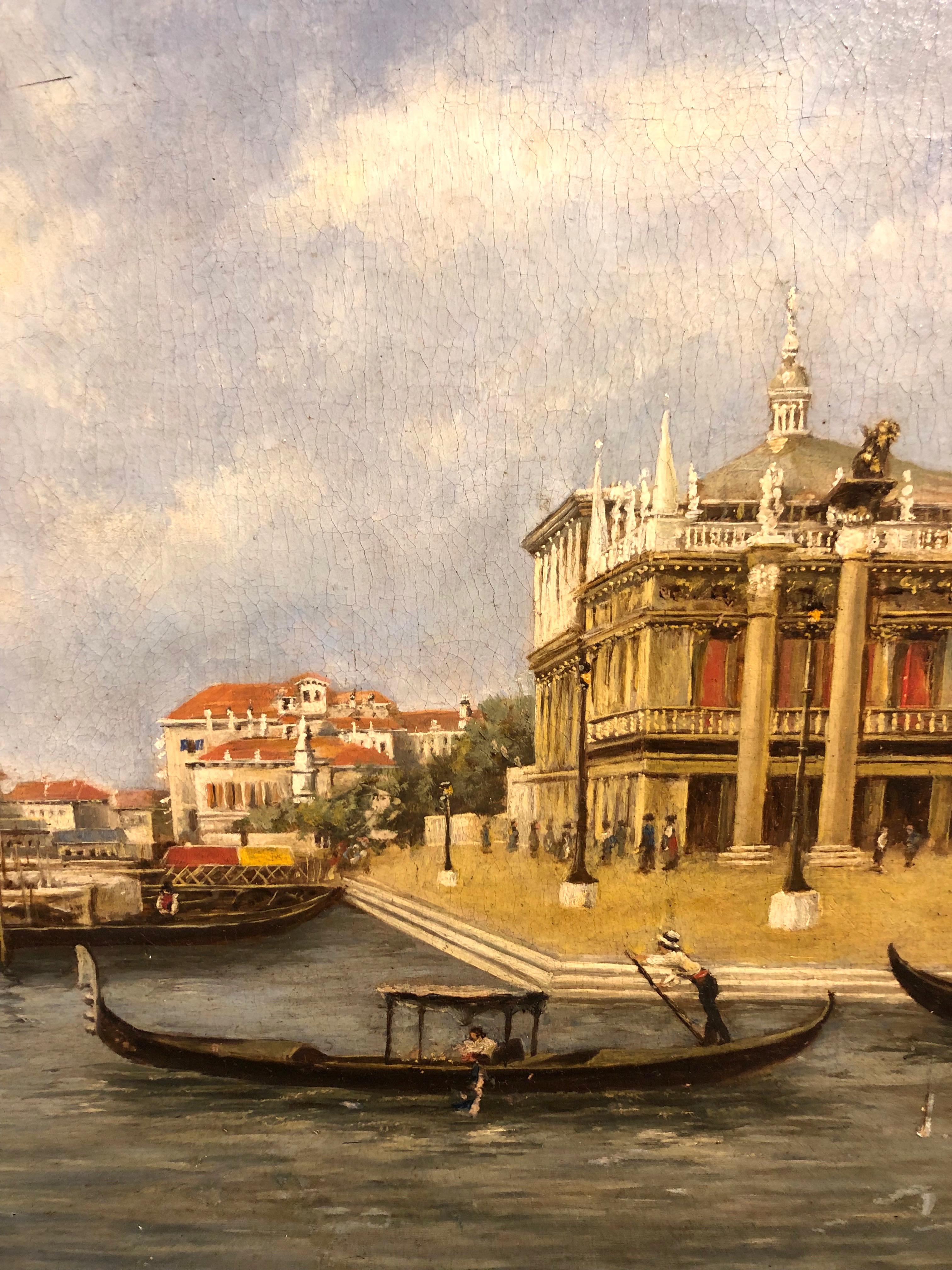 Austrian Venice Scene 19th Century Oil on Canvas, Attributed to Kaufman